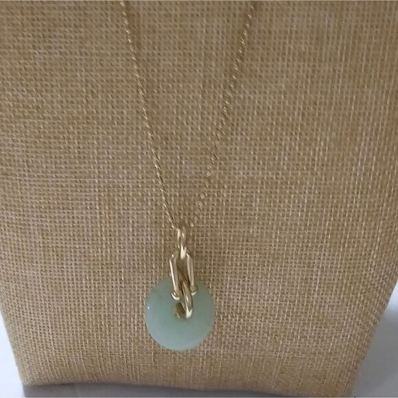 LUCKY BRAND‎ Jade Colored Pendant Long Necklace - Picture 1 of 4